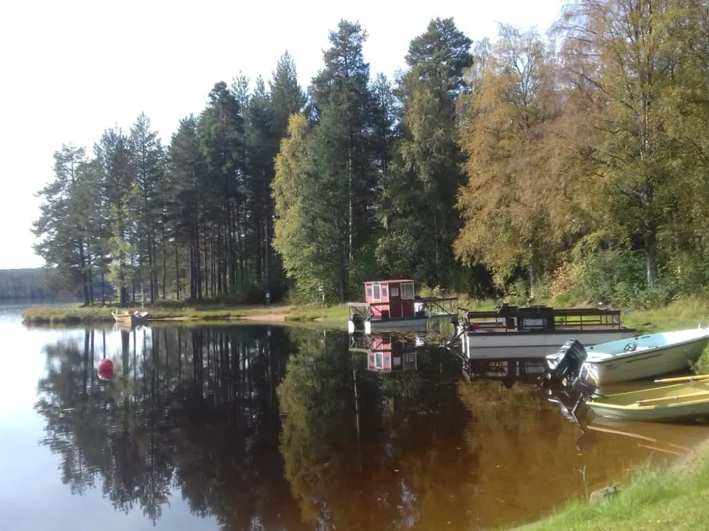 Boats by the lake Oresjön.